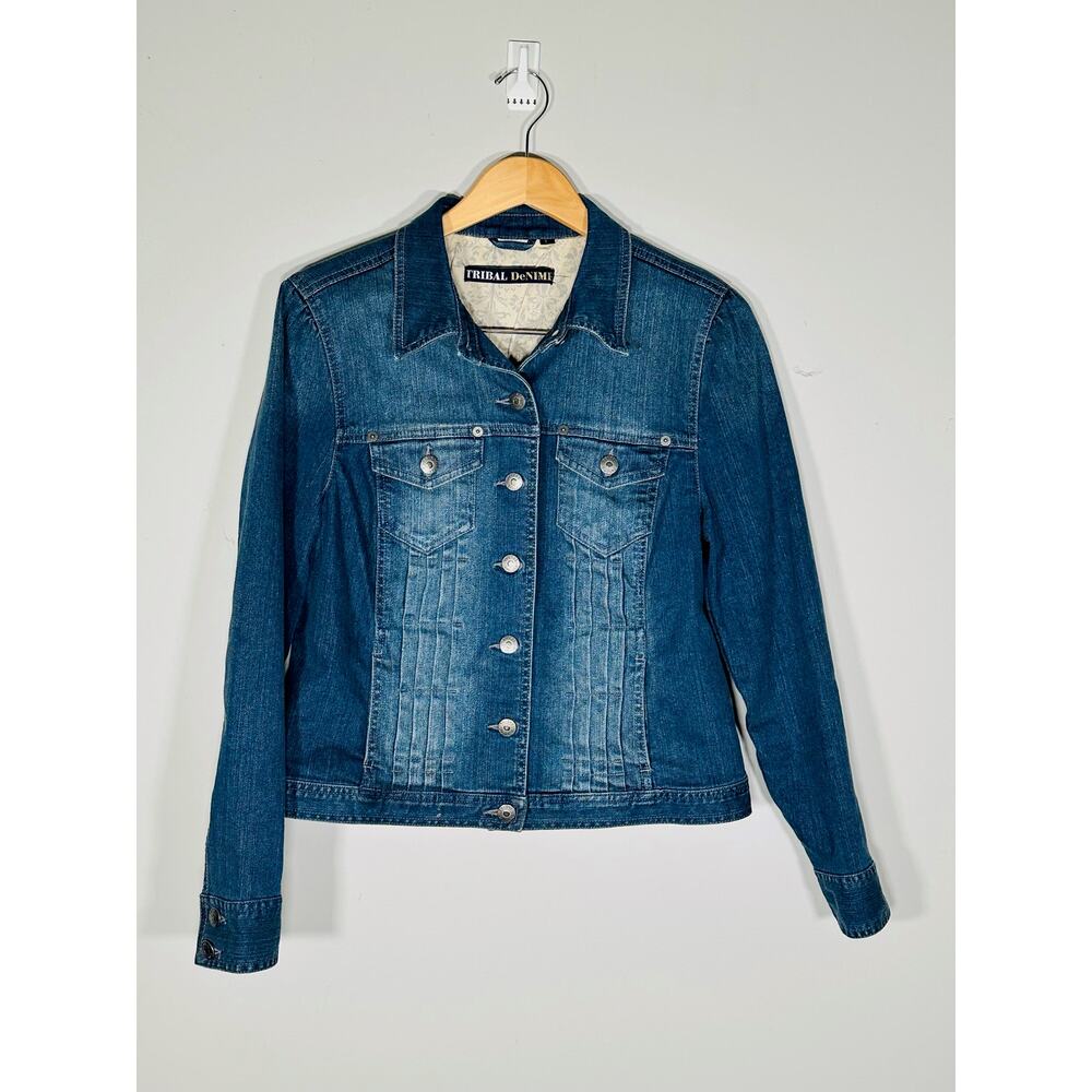Tribal Denim Jacket Women's Size Large